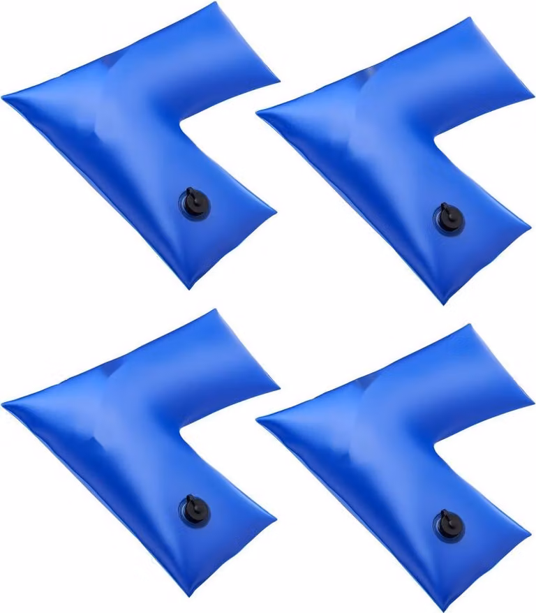 Sacca idrica design angolare confezione da 6 - Sacchetti in PVC da 570 x 565 mm, spessore 0,4 mm con tappo a vite a prova di perdite - Sacca di zavorramento per il fissaggio della copertura della piscina in inverno - Blu