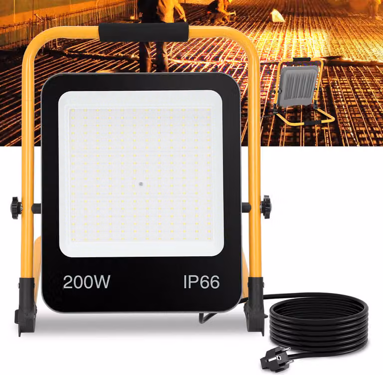 Clanmacy 200W bianco freddo LED faretto da costruzione 6000K luce di lavoro LED proiettore luce di lavoro