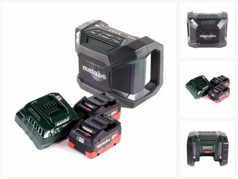 Radio da cantiere a batteria Metabo R 12-18 DAB+ BT 12-18 V DAB+ Bluetooth + 2 batterie da 5,5 Ah + caricabatterie
