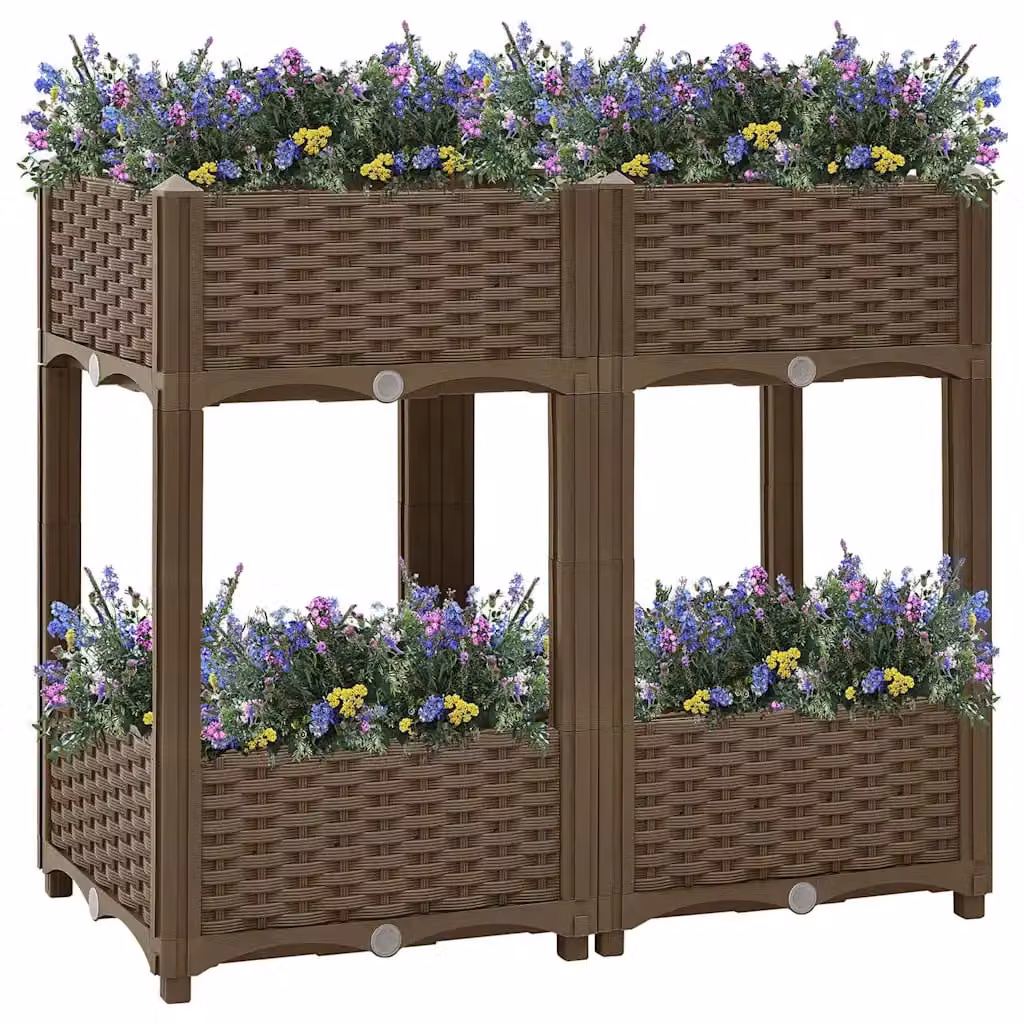 vidaXL Fioriera Rialzata in WPC Marrone L: 80 cm, P: 40 cm, H: 71 cm