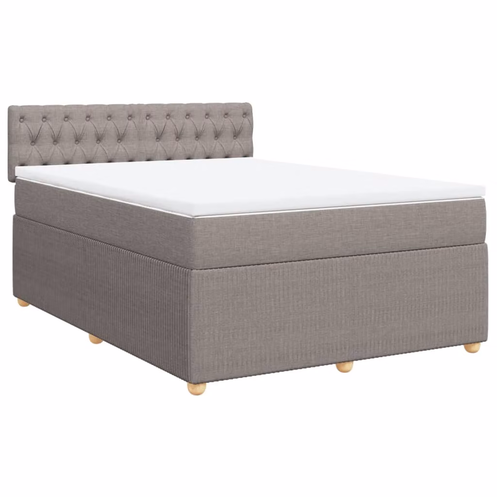 Giroletto a Molle con Materasso Tortora 140x190 cm in Tessuto