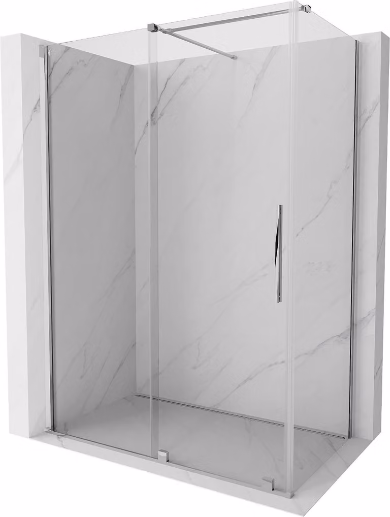 Mexen Velar cabina doccia scorrevole 160 x 100 cm, trasparente, cromo - 871-160-100-01-01