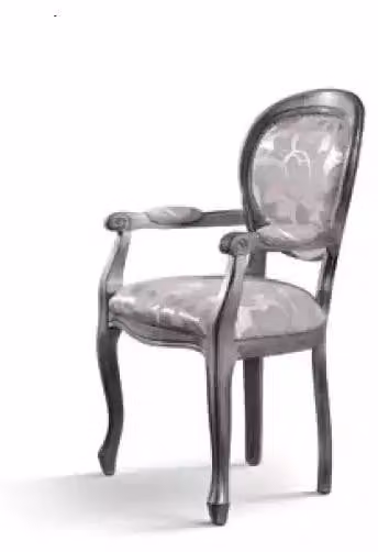 Esszimmerstuhl Stuhl Esszimmer Luxus Sitzer Stühle Holz Stoff Silber