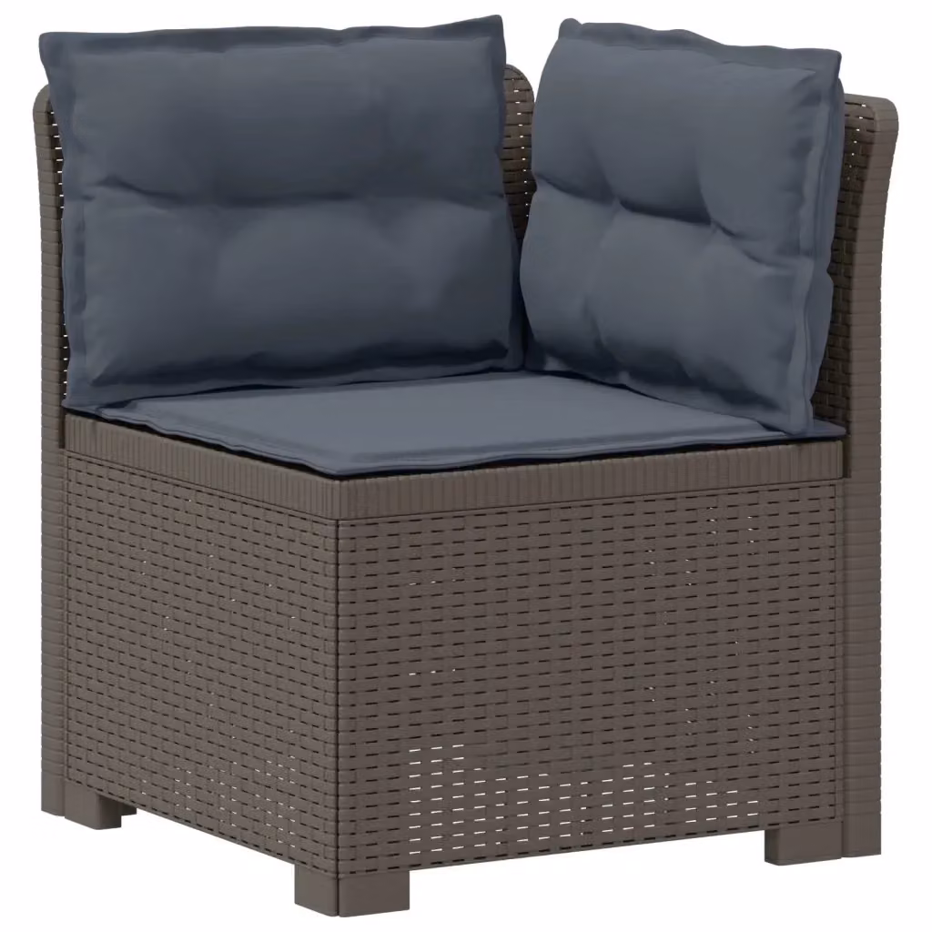 Divano da giardino a 1 posto vidaXL con cuscini in effetto rattan grigio L: 70 cm, P: 62 cm, H: 62 cm – 2