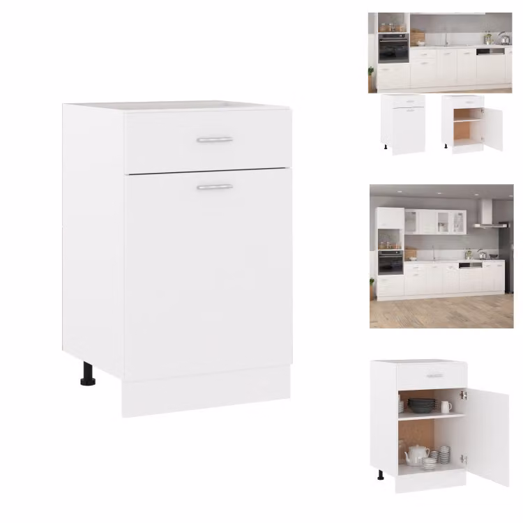 vidaXL Cassettiera bianca 50x46x81,5 cm materiale legno - Mobili da cucina