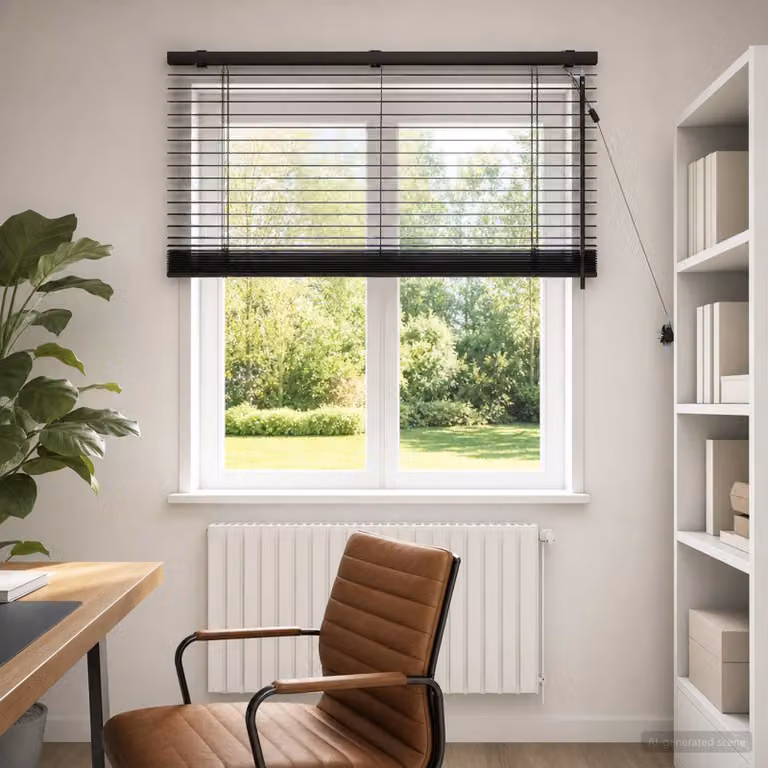 vidaXL Tenda Veneziana in Legno Marrone Scuro L: 115 cm, H: 130 cm, 35 mm
