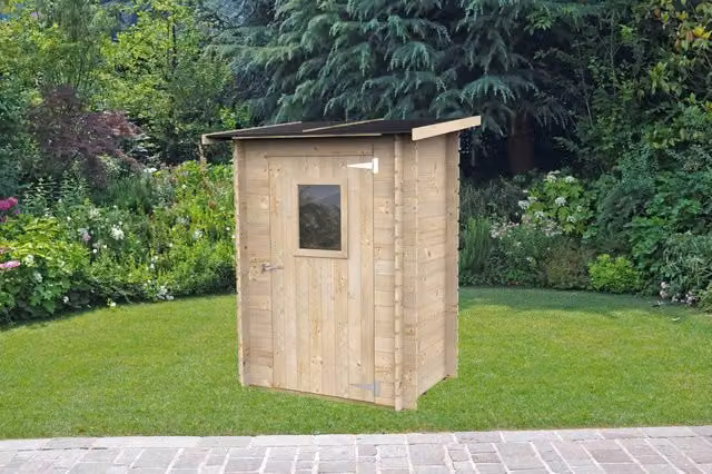 Casetta Hobby Monofalda Alce BH19 in Legno Nero con Pavimento e Finestra L: 146 cm, P: 98 cm – 1