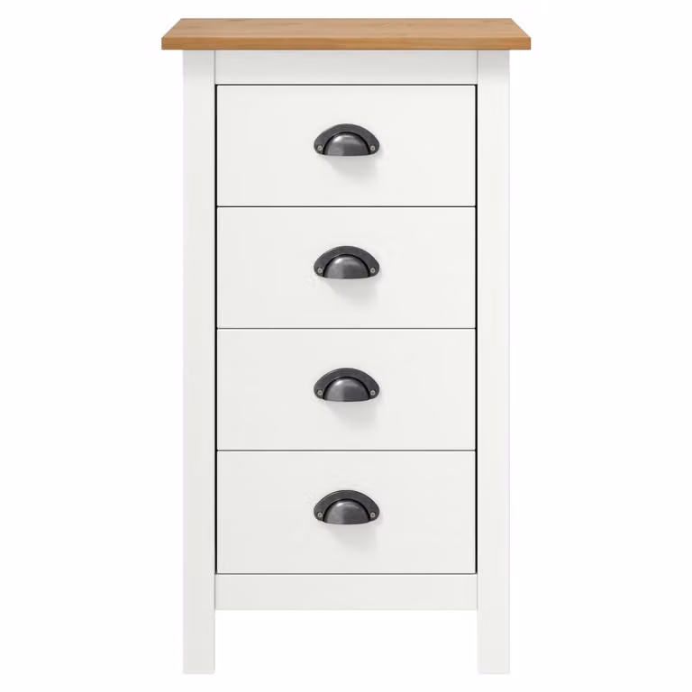 vidaXL Credenza Hill bianca 46x35x80 cm in legno di pino massiccio
