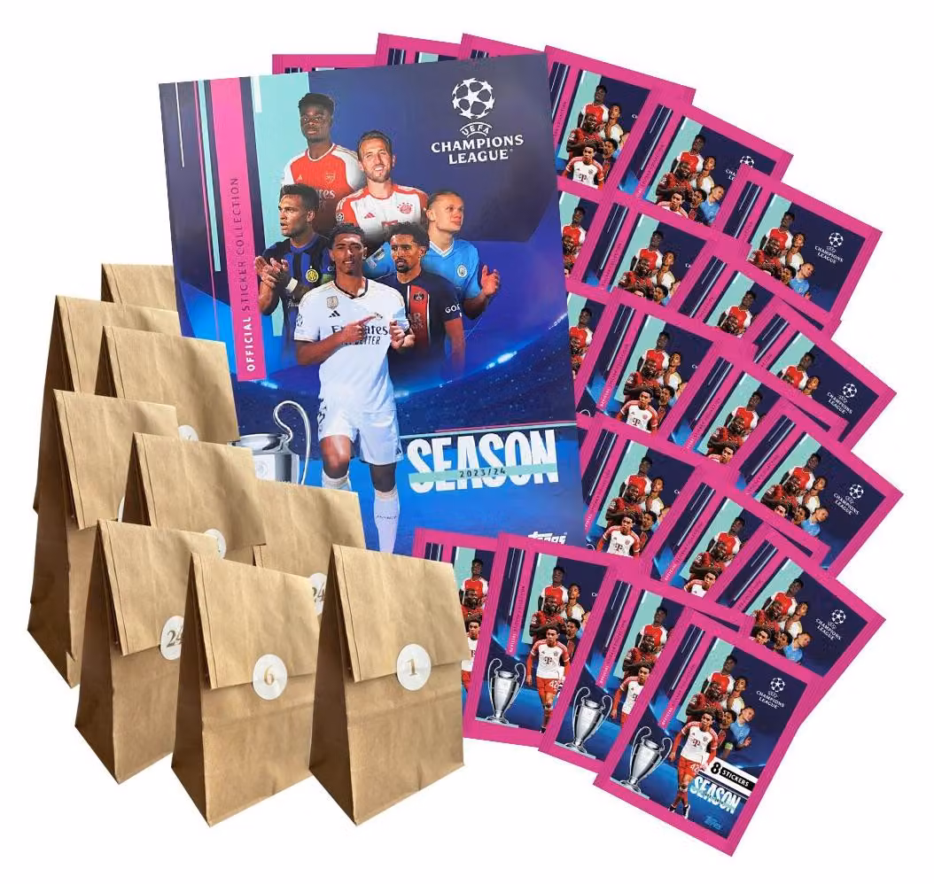 Calendario dell'Avvento con figurine TOPPS Champions League 2023/24 - 24 sorprese