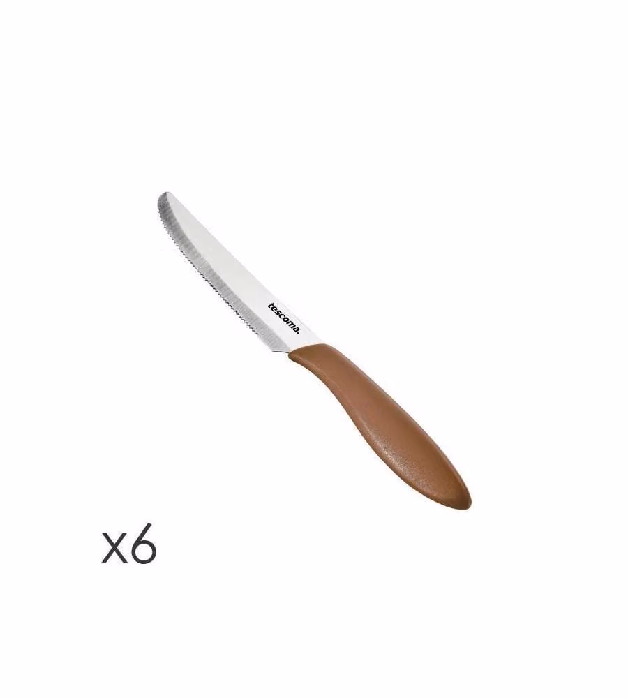 Set 6 coltelli da tavola 12 cm marrone
