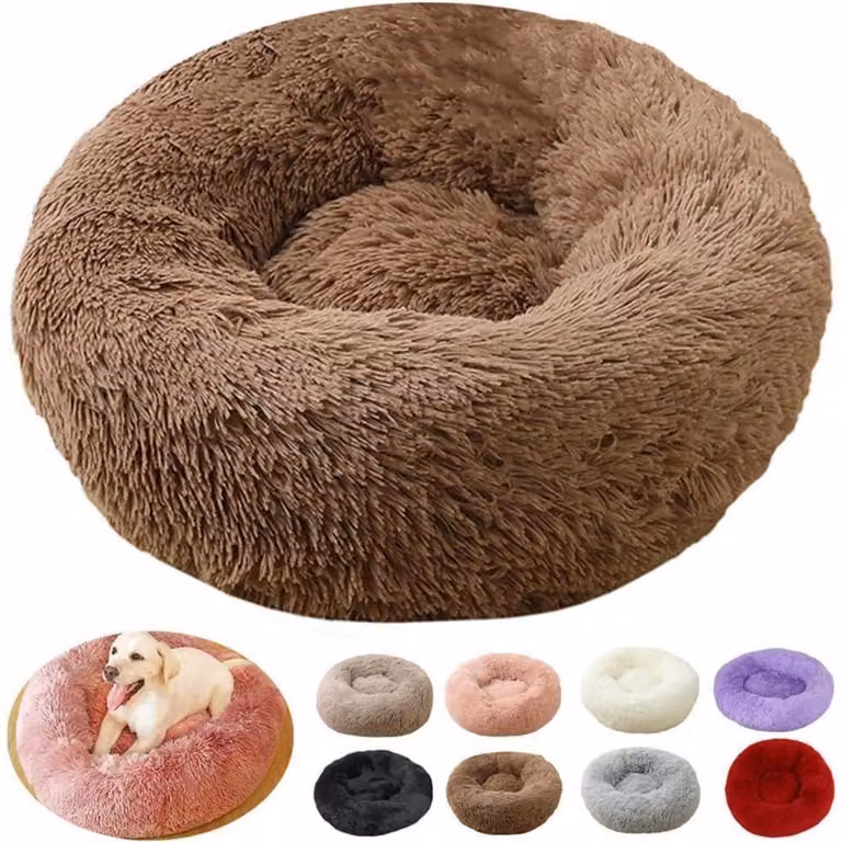 Cuccia per cani, taglia XXL, forma rotonda, colore marrone (simile al caffè), dimensioni 120x120x20 cm, lavabile, antiscivolo