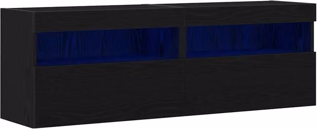 Mobile TV da parete moderno DESIGN IN con illuminazione LED integrata, Rovere nero, L: 60 cm, P: 30 cm, H: 40 cm