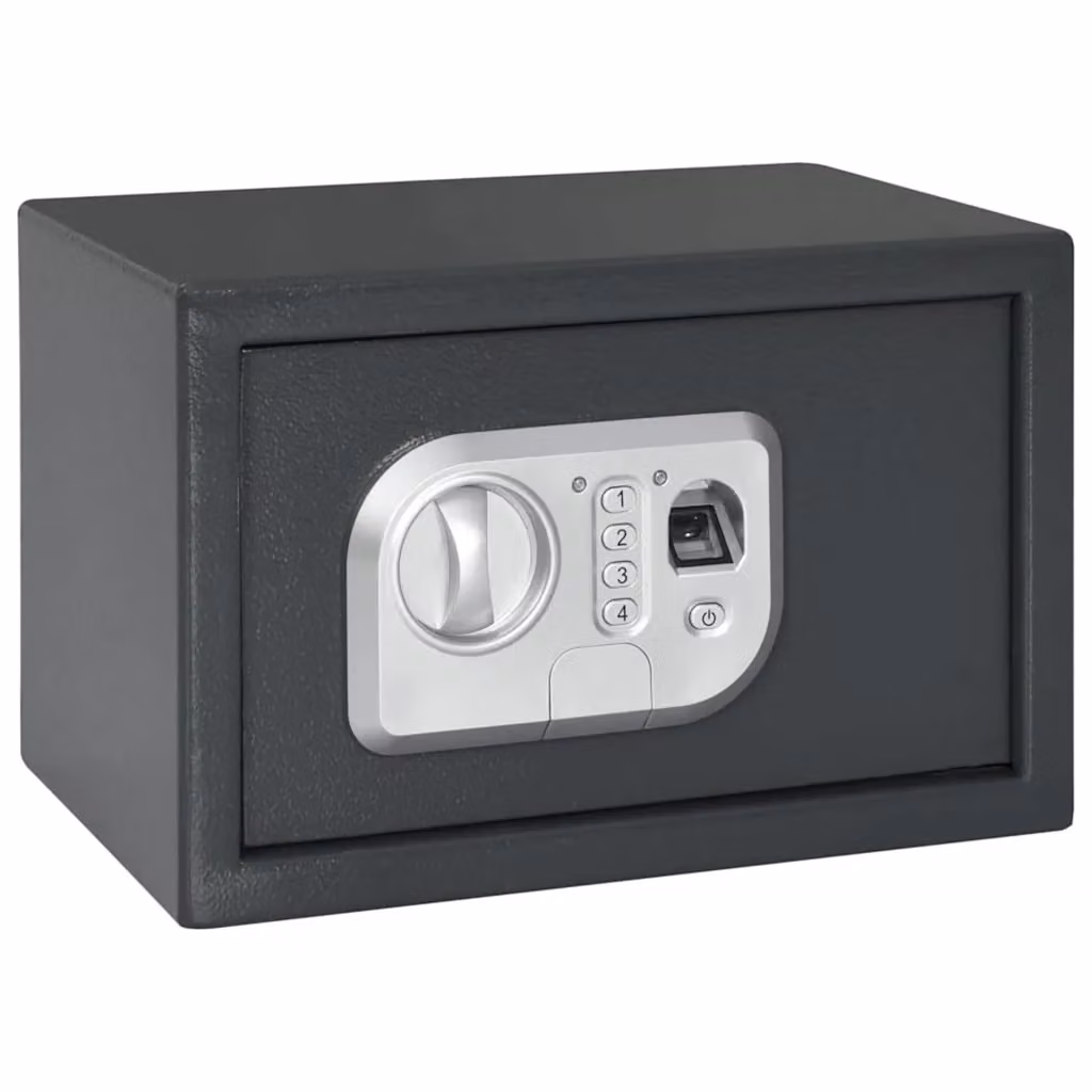 Cassetta di sicurezza digitale vidaXL in acciaio inossidabile, Grigio antracite, L 31 cm x P 20 cm x H 20 cm