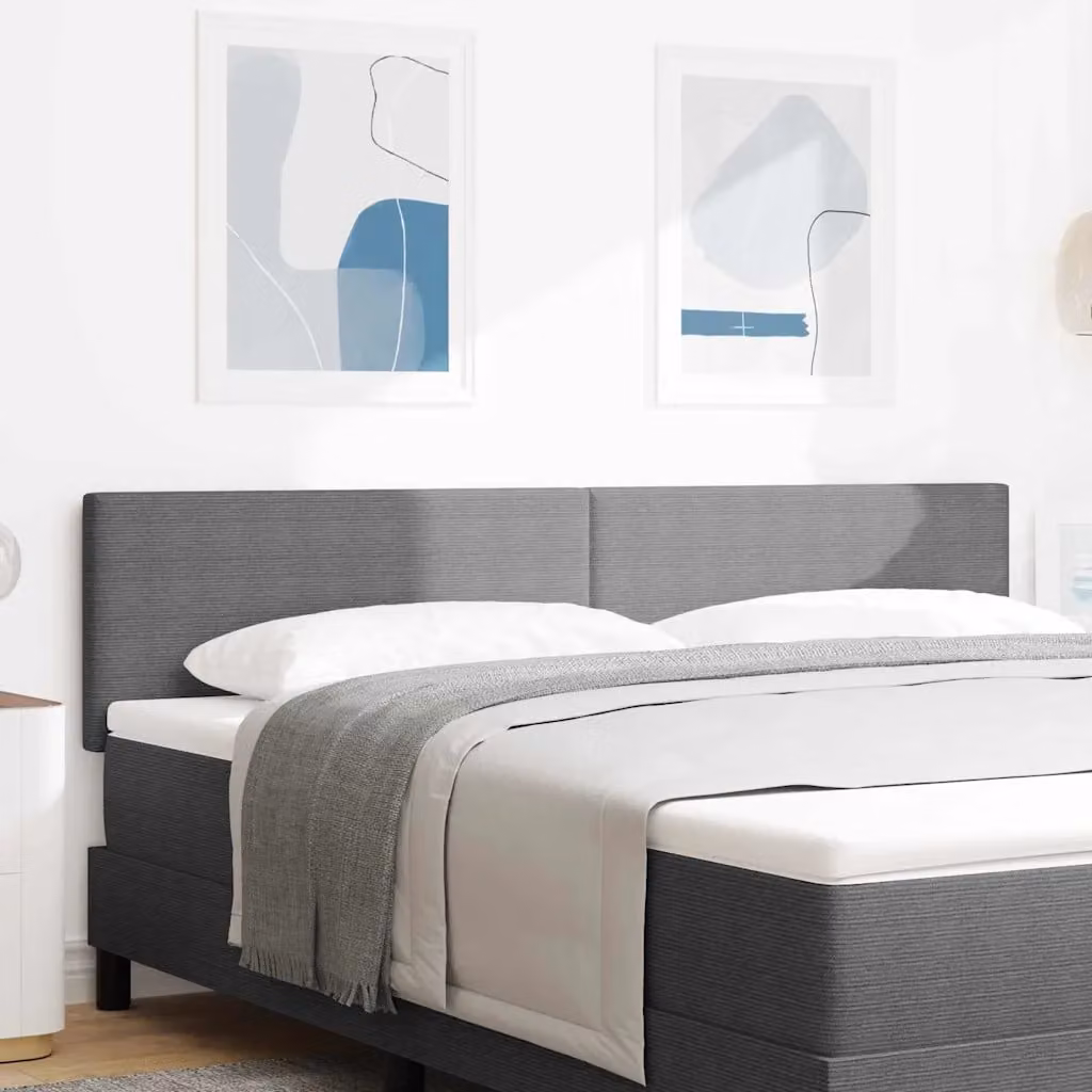 Testiera per letto con illuminazione LED vidaXL in tessuto corda grigio chiaro, larghezza 180 cm