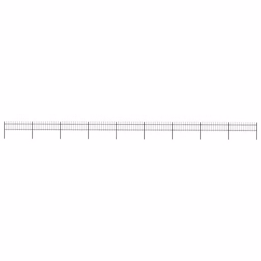Recinzione da giardino vidaXL con punta a lancia in acciaio nero L: 1506 cm, H: 60 cm