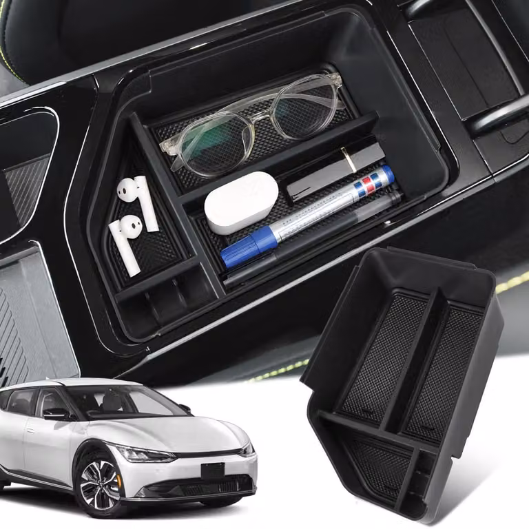 Contenitore portaoggetti per la console centrale, compatibile con EV6 dal 2021 al 2025, realizzato in plastica ABS