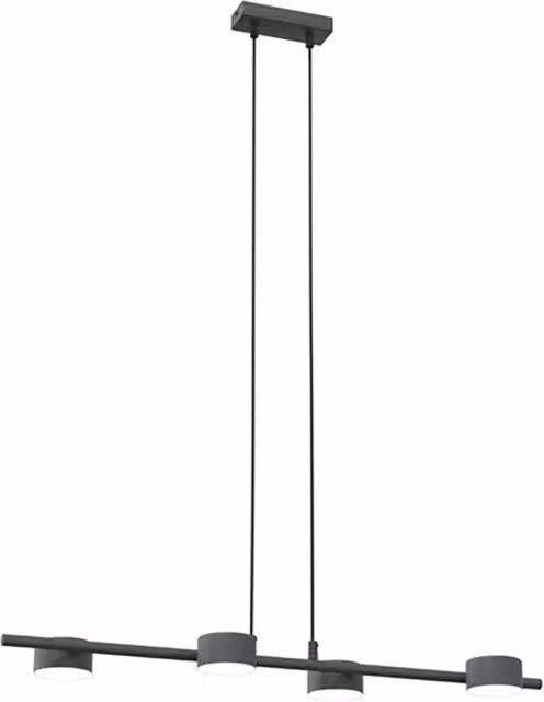 Lampadario a sospensione minimalista Cyllenius Luceart-Classic in acciaio nero con 4 luci GX53