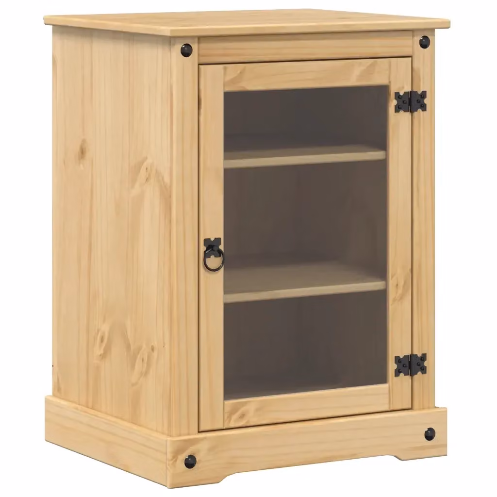 Mobile HiFi Corona vidaXL in legno massello di pino color beige, stile rustico, L: 60 cm, P: 50 cm, H: 82 cm – 2