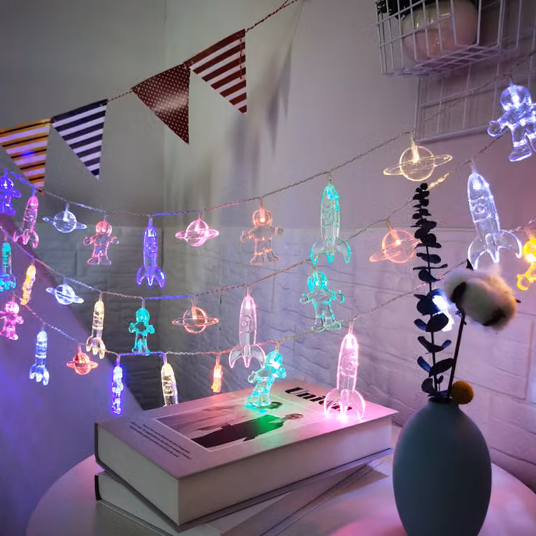 3M LED luci fiabesche a batteria decorazione della stanza dei bambini pianeta astronauta luci fiabesche a batteria, colorato