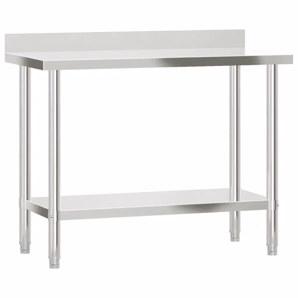 Tavolo da lavoro per cucina vidaXL in metallo argento L/P/H: 110 x 55 x 93 cm – 2