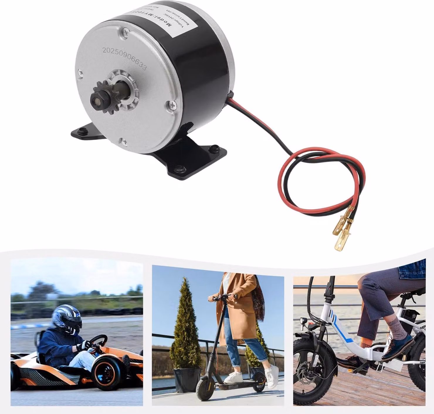 Motore elettrico - Motore a catena a corrente continua 24 V - 250 W - Pignone 11 denti - Per e-bike ed e-scooter