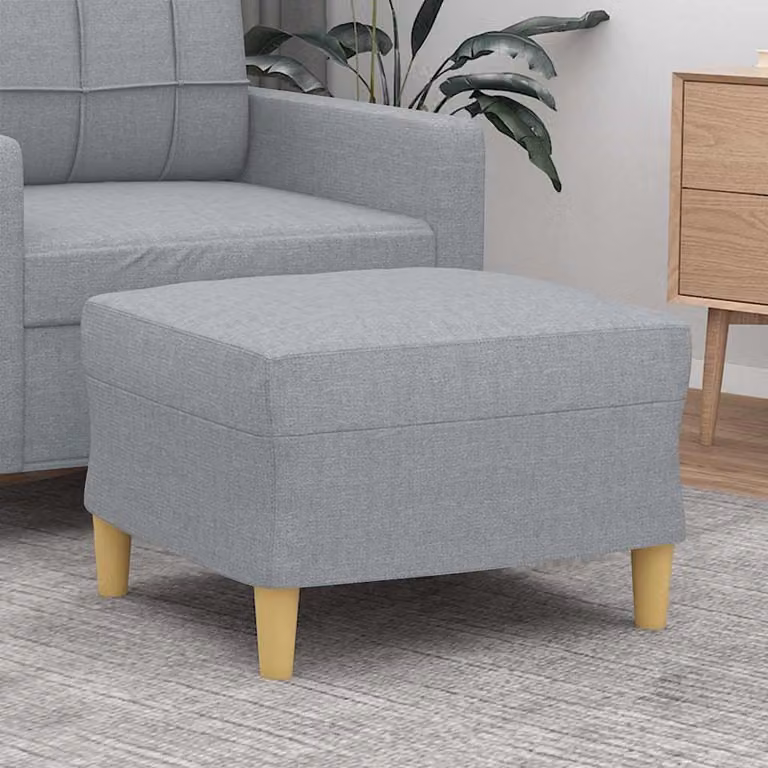 vidaXL Poggiapiedi Moderno in Tessuto Grigio L: 60 cm, P: 50 cm, H: 41 cm