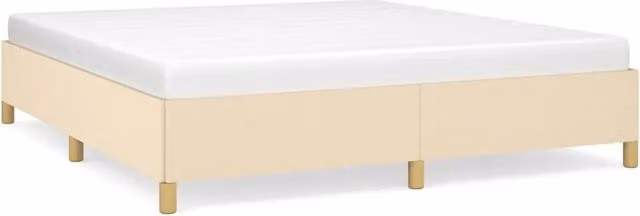 Letto matrimoniale DESIGN IN in tessuto beige con doghe in legno L: 180 cm, P: 200 cm, H: 35 cm