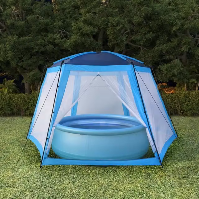 Tenda per piscina in tessuto Mercatoxl blu L: 590 cm, P: 520 cm, H: 250 cm