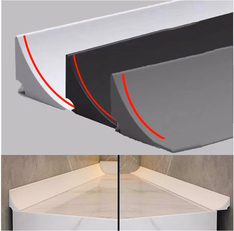 Striscia sigillante adesiva per doccia, in silicone, 100 cm, adatta per doccia e vasca da bagno