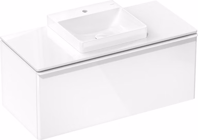 hansgrohe Xelu Q Console avec découpe au centre, 1180x500x480, pour vasque à poser, polie, 54096050, 54096050