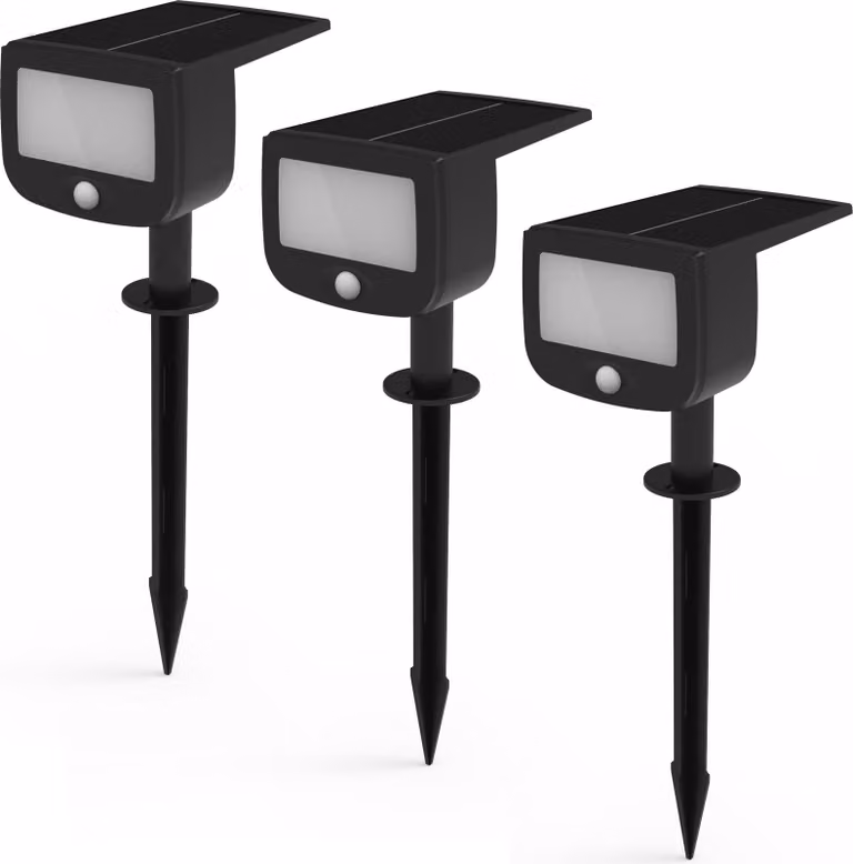 Faretti solari a LED Lampada di sicurezza con sensore di movimento wireless Sensore crepuscolare Set da 3 pezzi