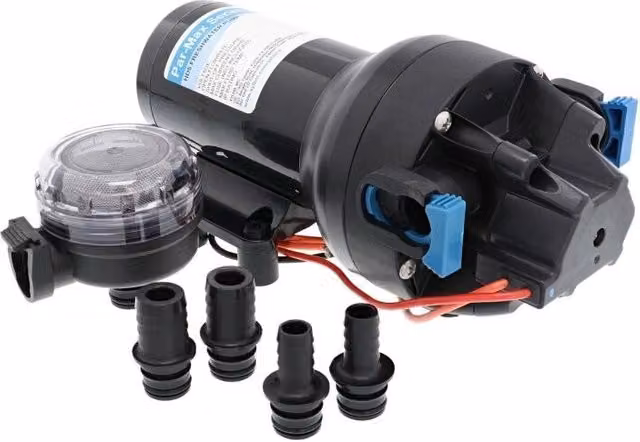 Pompa Jabsco PAR MAX 5HD 12V 40PSI in plastica nera con attacco da 1/2"