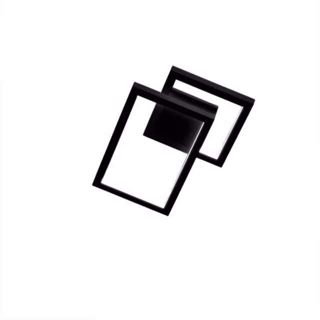 Plafoniera Moderna Cross Perenz in Alluminio Nero Opaco con LED da 20W Dimmerabile IP20