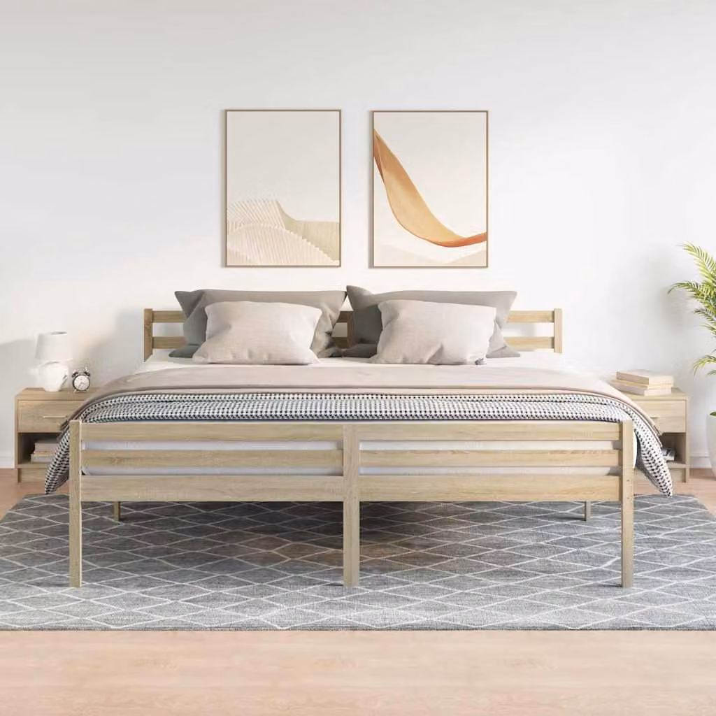 Set di 2 comodini con cassetto vidaXL in stile scandinavo, colore Rovere Sonoma, L 39 cm x P 28 cm x H 41 cm