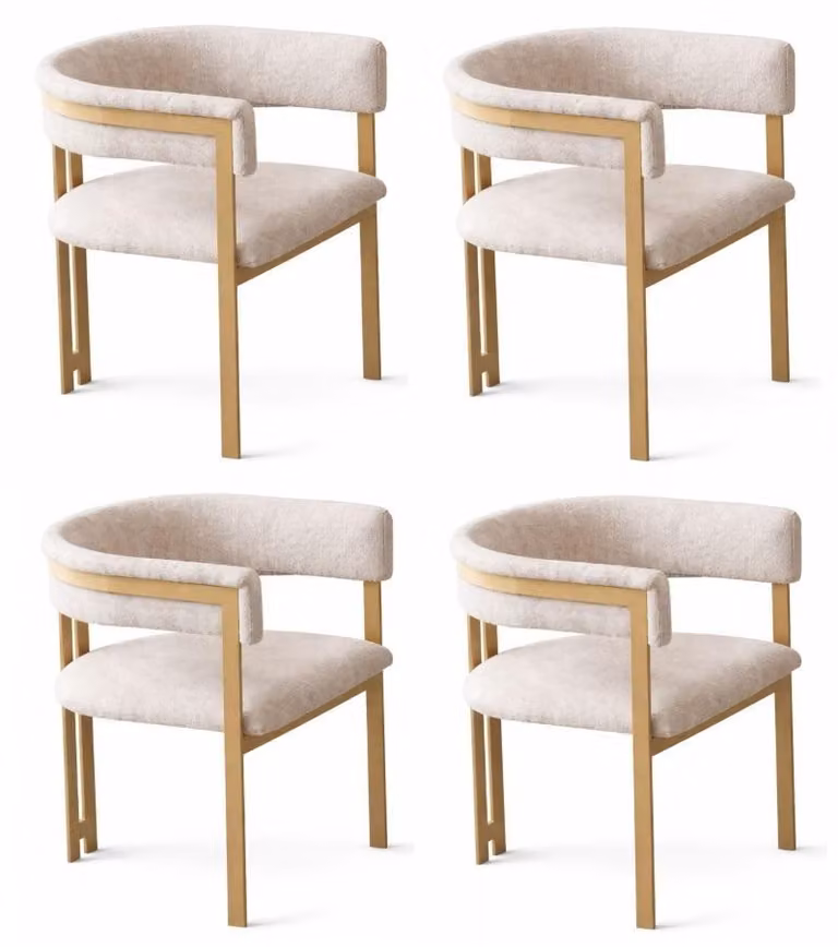 Set di sedie Sedia da sala da pranzo beige sedia imbottita mobili da sala da pranzo