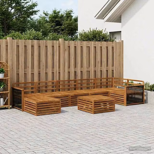 Set di divani da esterno 8 pz Naturale 3383652