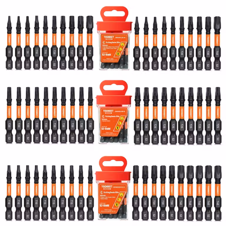Solidchoice - Set di punte a stella Torx, 60 pezzi, in una robusta custodia di stoccaggio