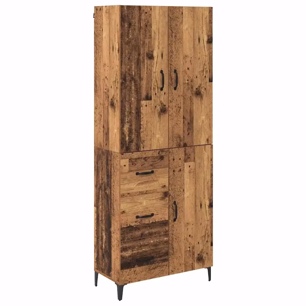 Credenza moderna vidaXL in legno ingegnerizzato nero e marrone, L: 69,5 cm, P: 34 cm, H: 180 cm – 2