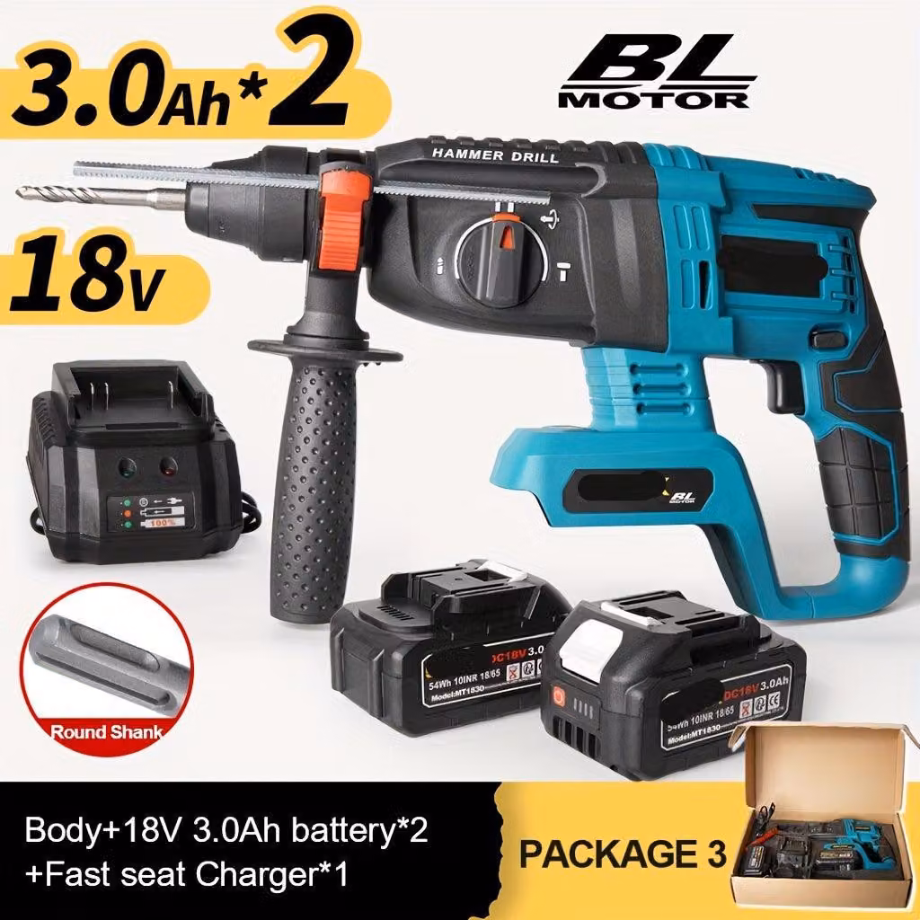 Trapano avvitatore a percussione - 18V - Trapano a batteria - Trapano a percussione - Motore brushless - Velocità variabile