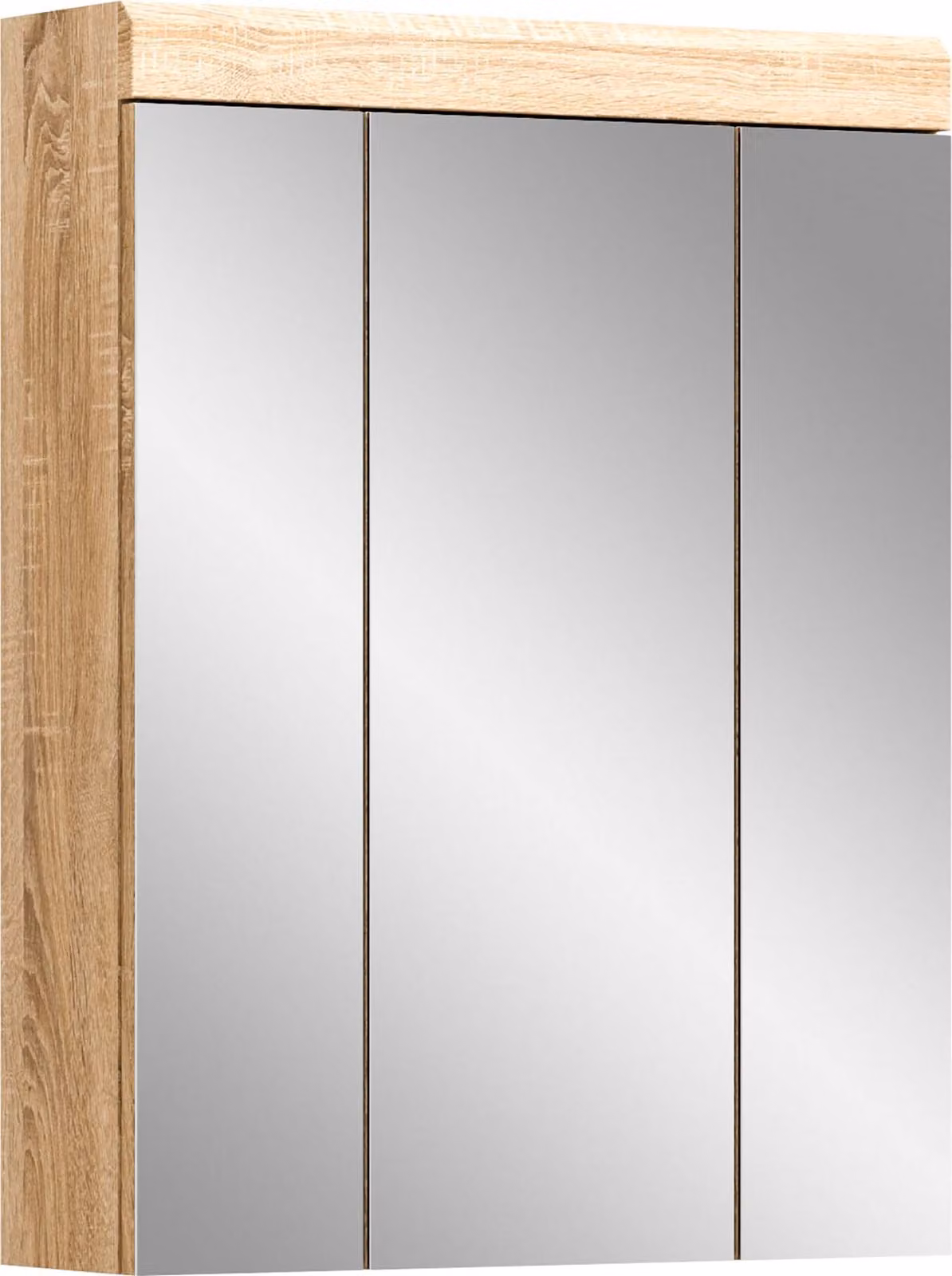 Mobiletto specchio da bagno Lambada con 3 ante, decoro rovere.