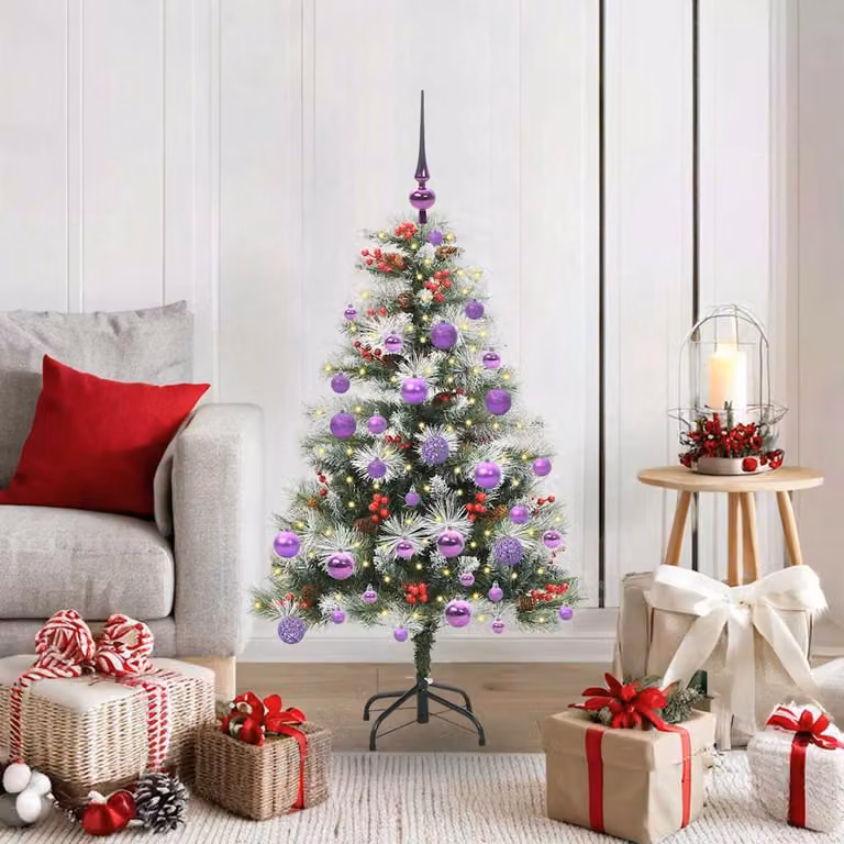 Maison Exclusive - Albero di Natale artificiale, verde e bianco, 120 cm