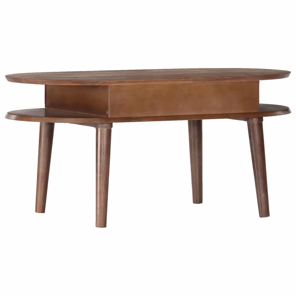 Tavolino da salotto rettangolare vidaXL in legno di acacia marrone L: 100 cm, P: 50 cm, H: 46 cm – 2
