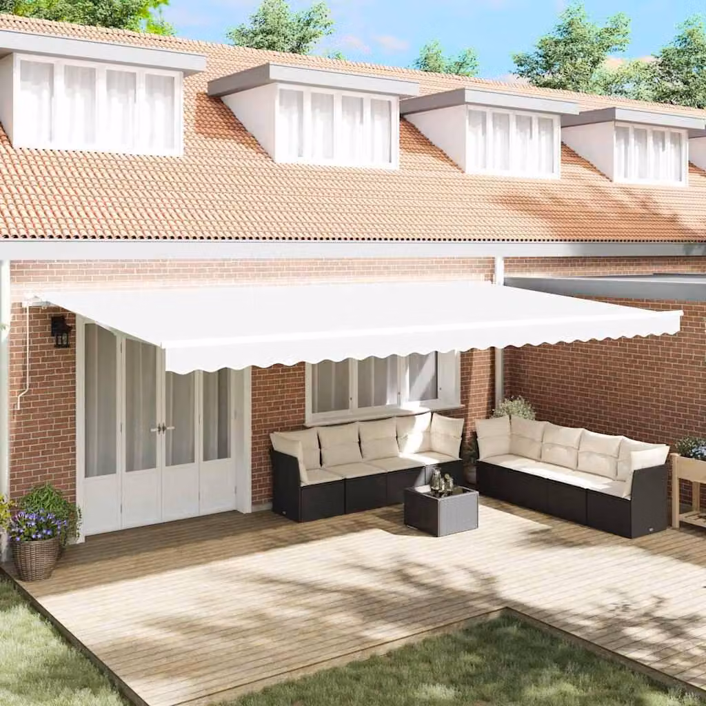 Maison Exclusive - Telo di ricambio per tenda da sole, dimensioni 6x3,5 m, colore bianco, materiale: poliestere