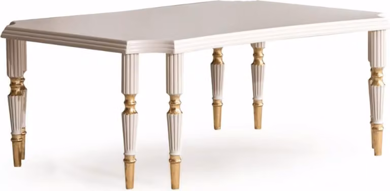 Casa Padrino Tavolino barocco Crema / Oro 110 cm - Mobili barocchi per soggiorno