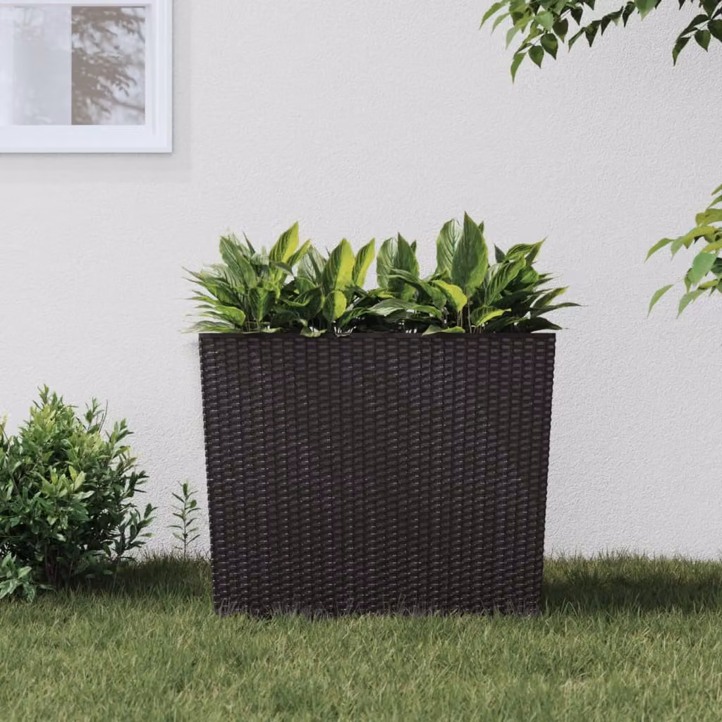 Fioriera con interno rimovibile vidaXL marrone in plastica effetto rattan con capacità 44 L