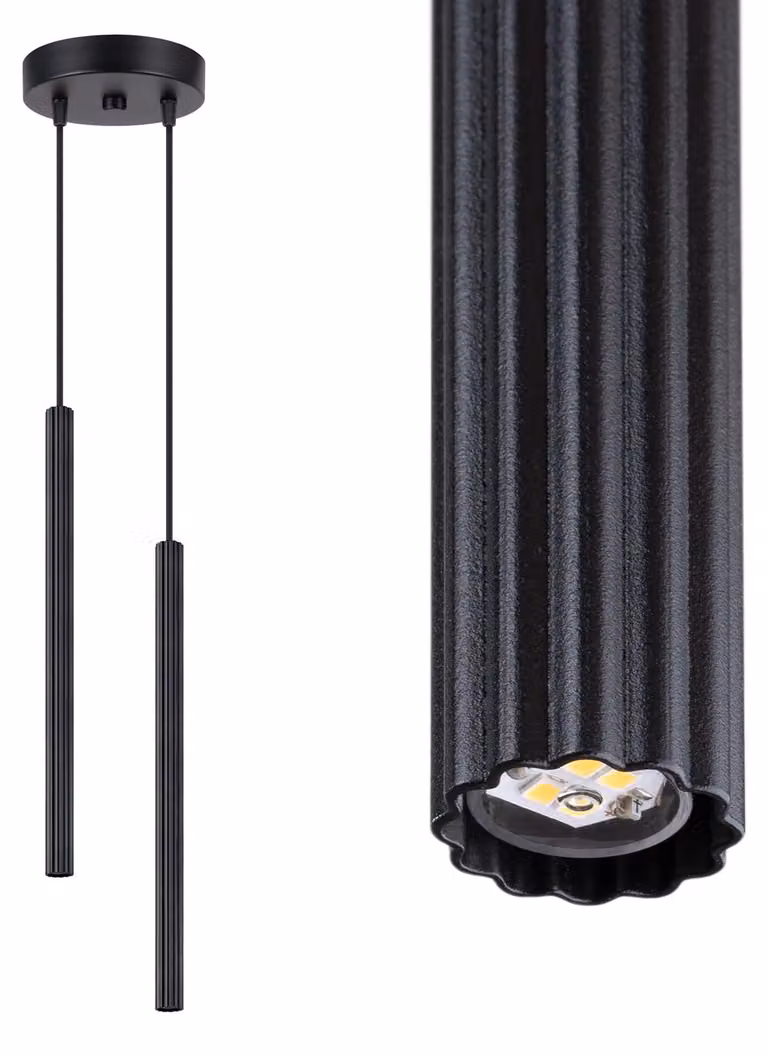 Lampada a sospensione ZENTRA nera 2xG9x8W in metallo, dimensioni: 118x15x15 cm, IP20, Pure Lume