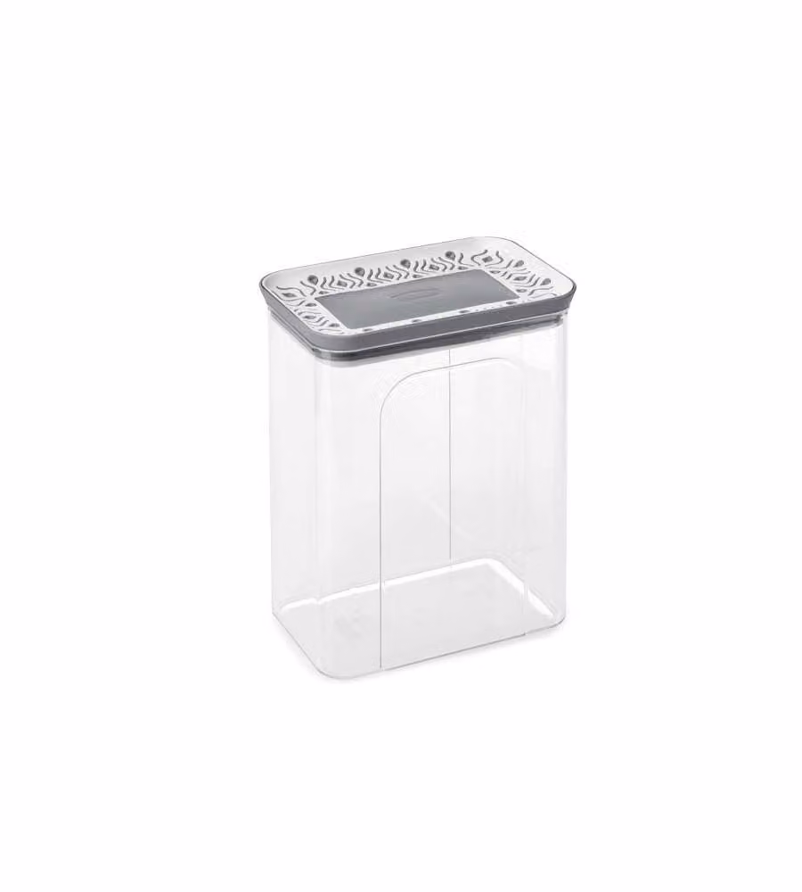 Barattolo in plastica Stefanplast Tosca Grigio con coperchio a scatto, L 10 cm, P 15 cm, H 8 cm, capacità 0,7 l