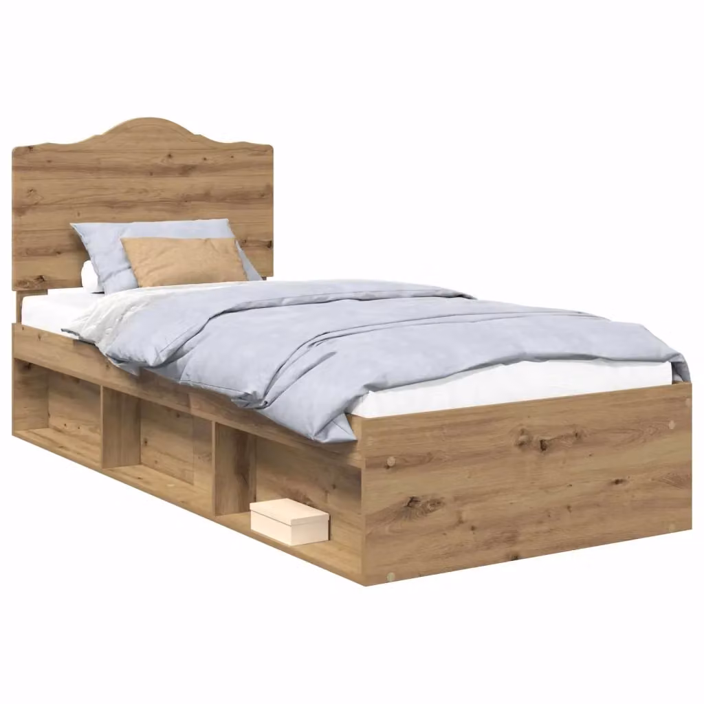 Struttura letto in legno di pino color marrone stile minimalista vidaXL L/P: 190 x 80 cm – 2