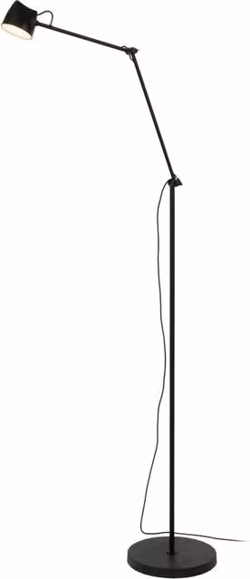 Lampada da terra LED industriale MILNE Lucide nera, regolabile e dimmerabile in metallo