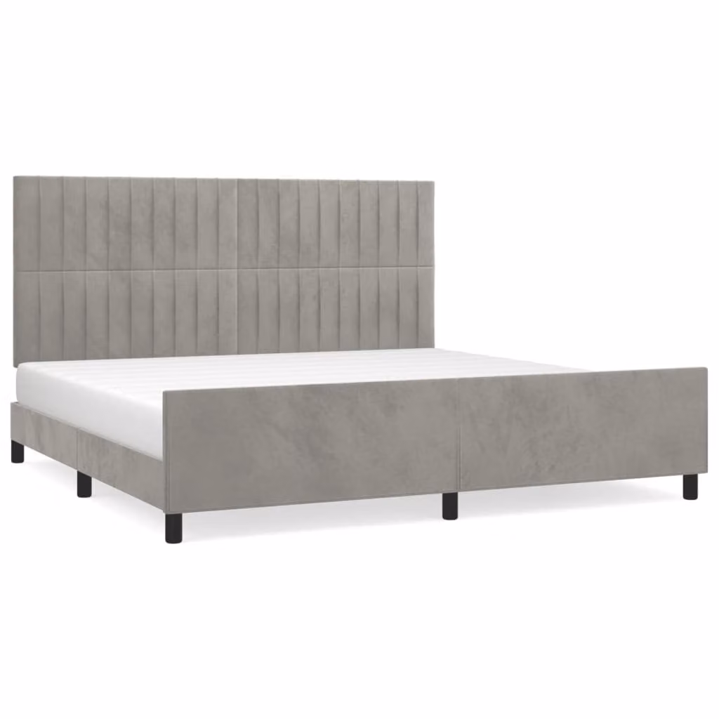 Giroletto senza Materasso Grigio Chiaro 200x200 cm Velluto